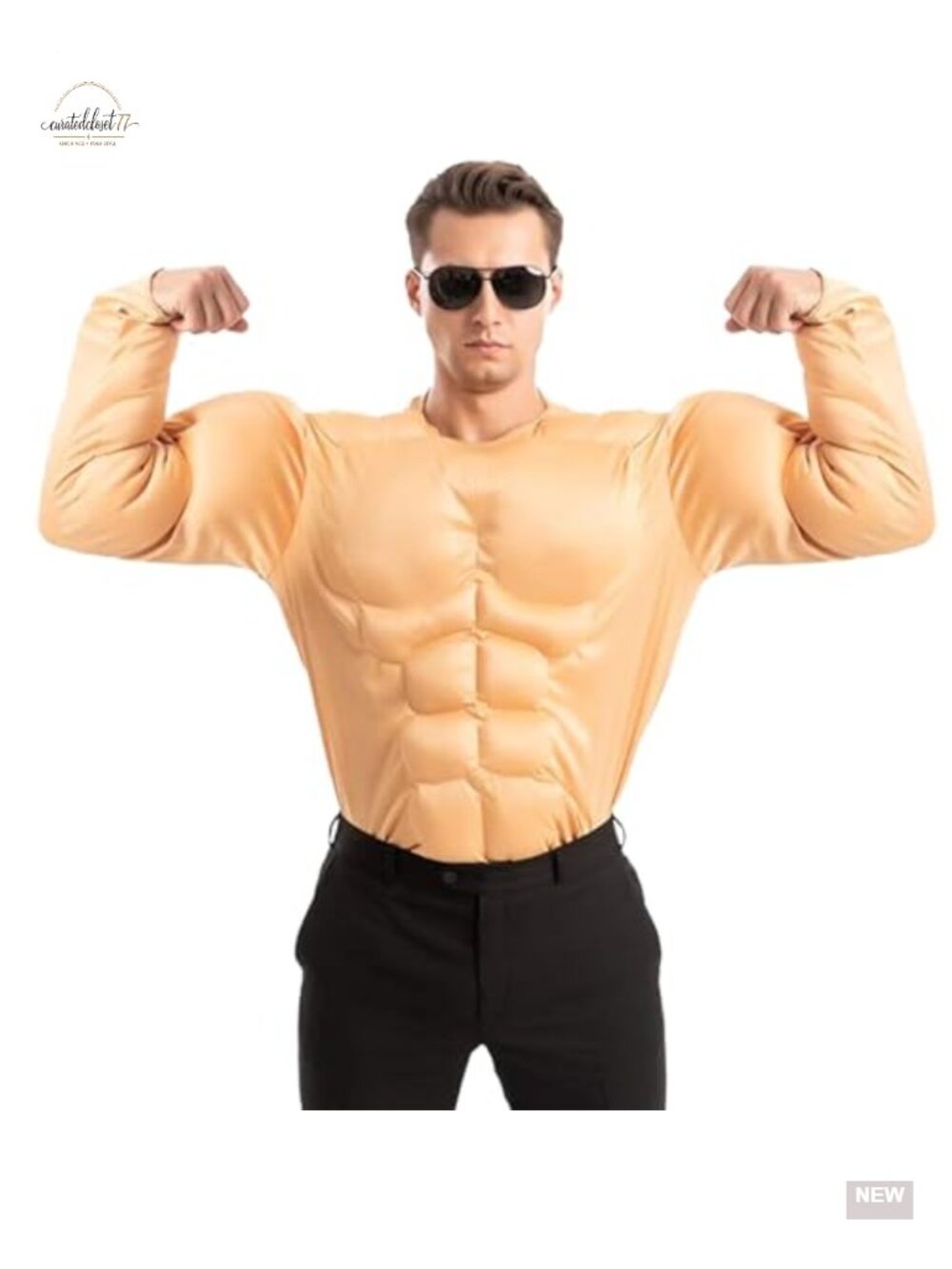 Halloween Muscle Suit for Men Funny Bodybuilder Costume Sleeveless Polyester